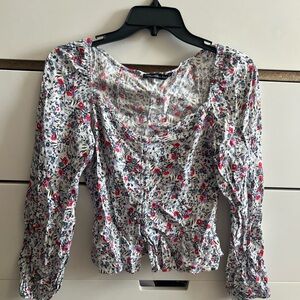 Abercrombie & Fitch Floral Blouse - Red and Blue